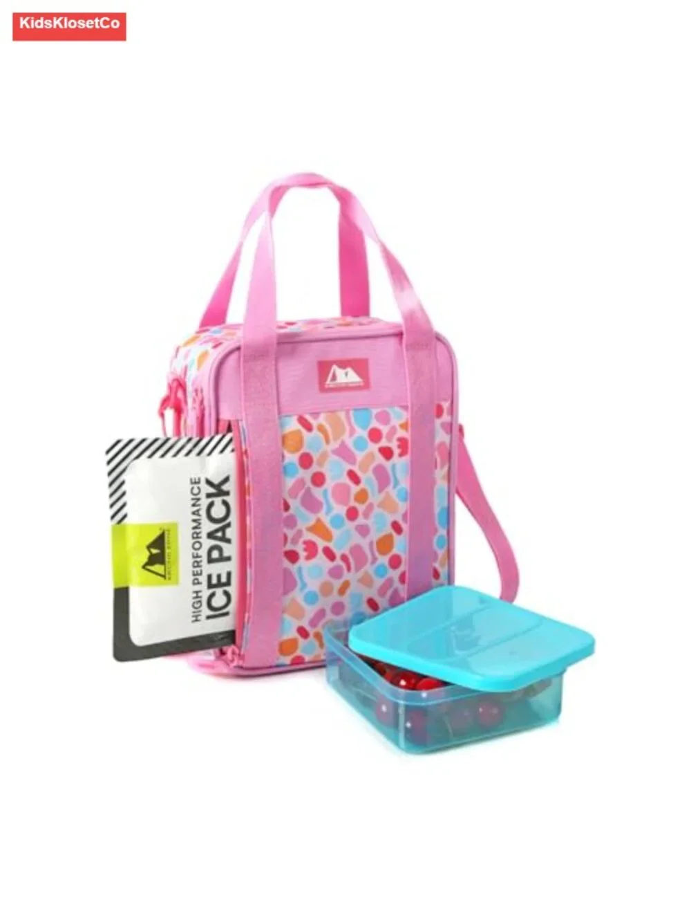 Kids Insulated Lunch Box with Ice Pack and Food Container, Adjustable Strap